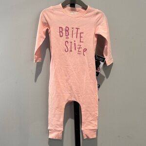 Rags Pink Baby Infant Romper Peek-a-Booty Bite Size 9-12 Months New NWT